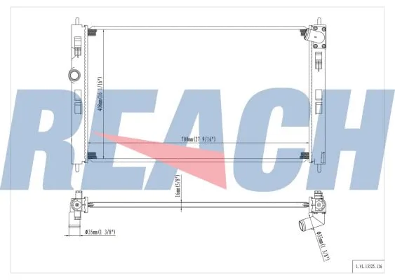 1.41.13525.116 REACH Радиатор, охлаждение двигателя (фото 1)