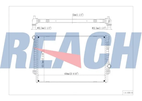 1.41.13529.132 REACH Радиатор, охлаждение двигателя (фото 1)