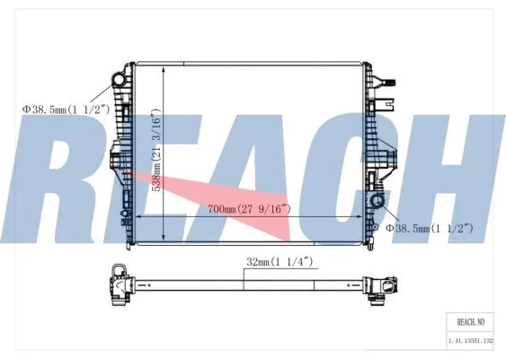 1.41.13551.132 REACH Радиатор, охлаждение двигателя (фото 1)