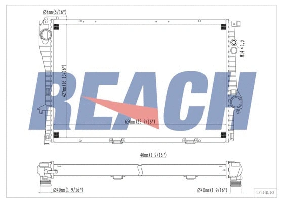 1.41.1401.142 REACH Радиатор, охлаждение двигателя (фото 1)