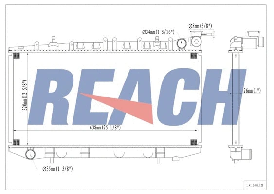 1.41.1405.126 REACH Радиатор, охлаждение двигателя (фото 1)
