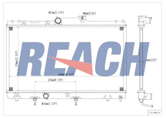 1.41.1408.116 REACH Радиатор, охлаждение двигателя (фото 1)