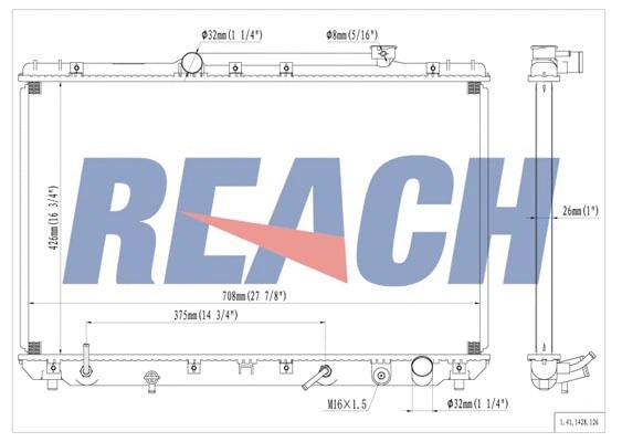 1.41.1428.126 REACH Радиатор, охлаждение двигателя (фото 1)