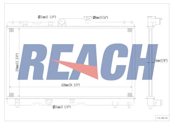 1.41.1436.116 REACH Радиатор, охлаждение двигателя (фото 1)