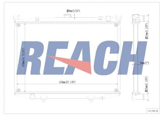 1.41.1442.126 REACH Радиатор, охлаждение двигателя (фото 1)