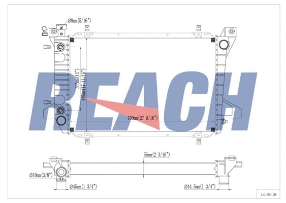 1.41.1451.156 REACH Радиатор, охлаждение двигателя (фото 1)