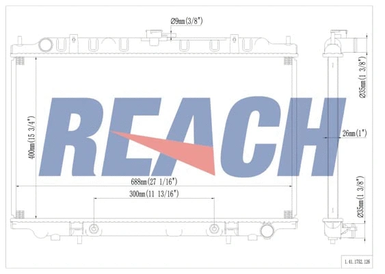 1.41.1752.126 REACH Радиатор, охлаждение двигателя (фото 1)