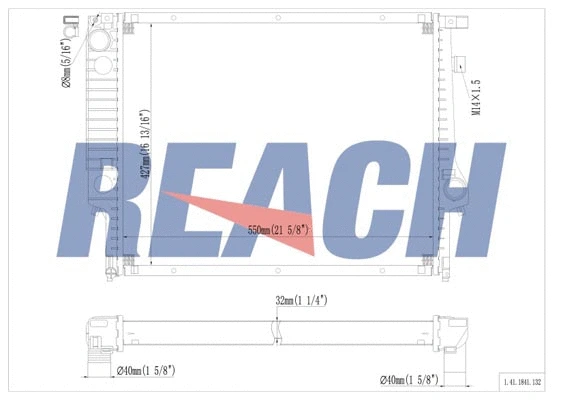1.41.1841.132 REACH Радиатор, охлаждение двигателя (фото 1)