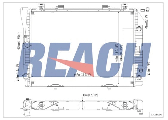 1.41.1847.142 REACH Радиатор, охлаждение двигателя (фото 1)