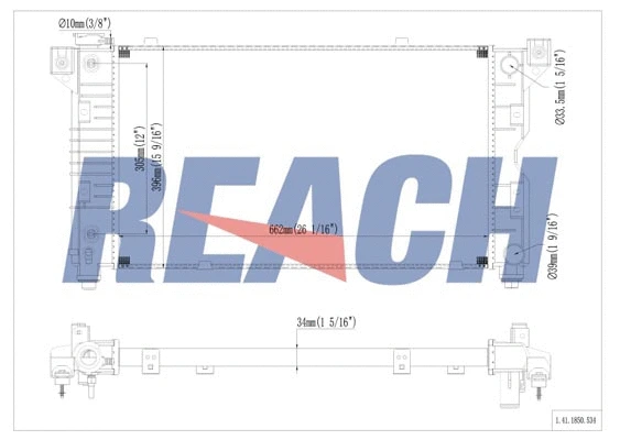1.41.1850.534 REACH Радиатор, охлаждение двигателя (фото 1)