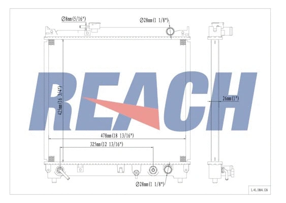 1.41.1864.126 REACH Радиатор, охлаждение двигателя (фото 1)