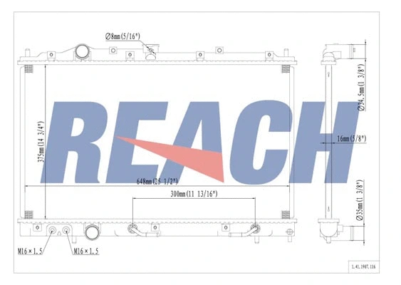 1.41.1907.116 REACH Радиатор, охлаждение двигателя (фото 1)