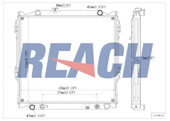 1.41.1998.116 REACH Радиатор, охлаждение двигателя (фото 1)
