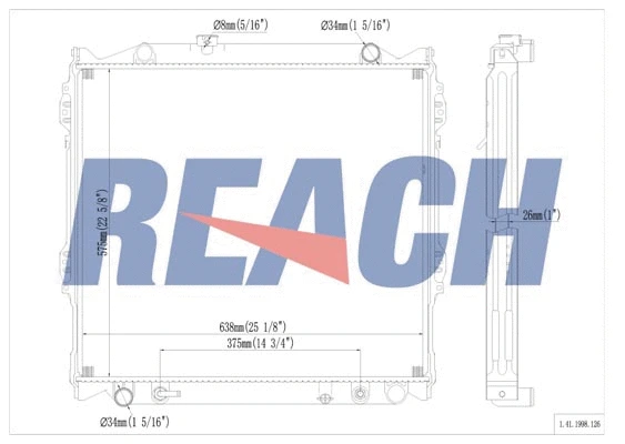 1.41.1998.126 REACH Радиатор, охлаждение двигателя (фото 1)