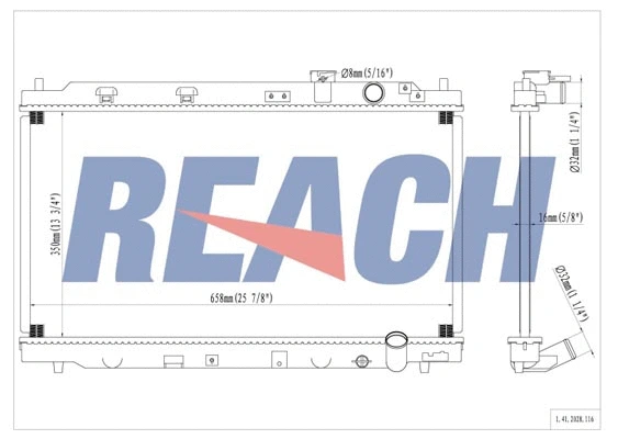 1.41.2028.116 REACH Радиатор, охлаждение двигателя (фото 1)