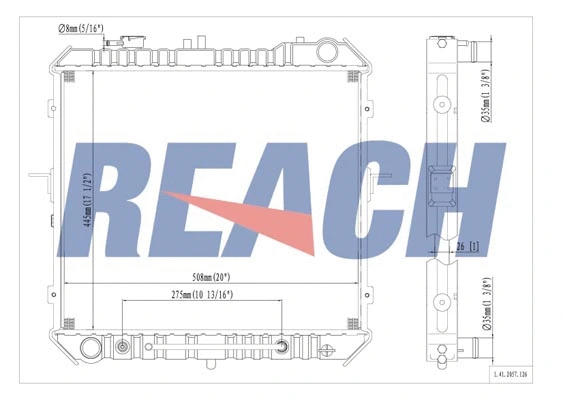 1.41.2057.126 REACH Радиатор, охлаждение двигателя (фото 1)