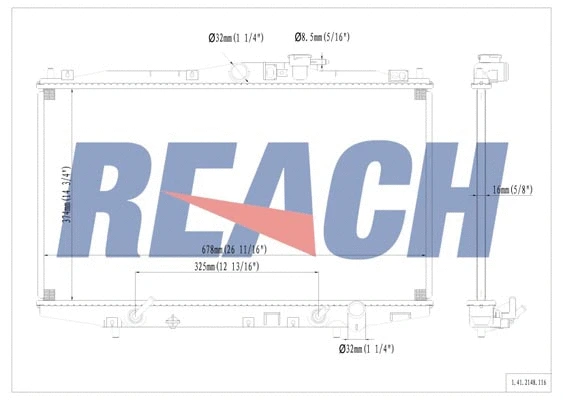 1.41.2148.116 REACH Радиатор, охлаждение двигателя (фото 1)