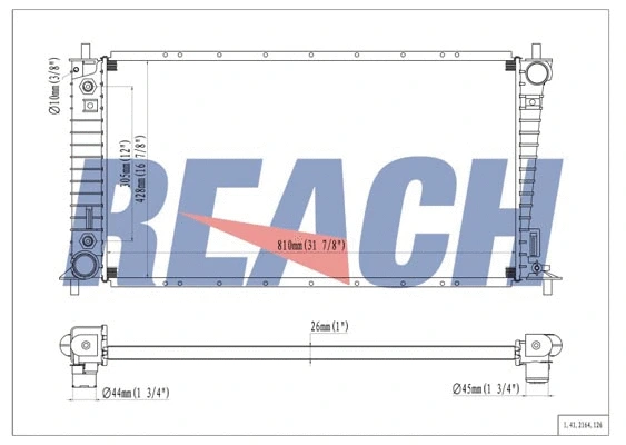 1.41.2164.126 REACH Радиатор, охлаждение двигателя (фото 1)