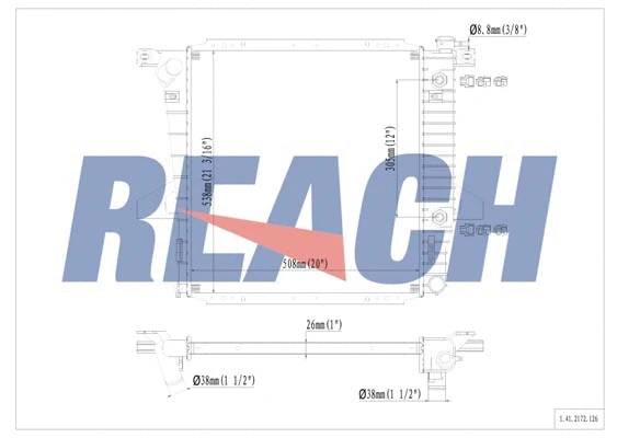 1.41.2172.126 REACH Радиатор, охлаждение двигателя (фото 1)