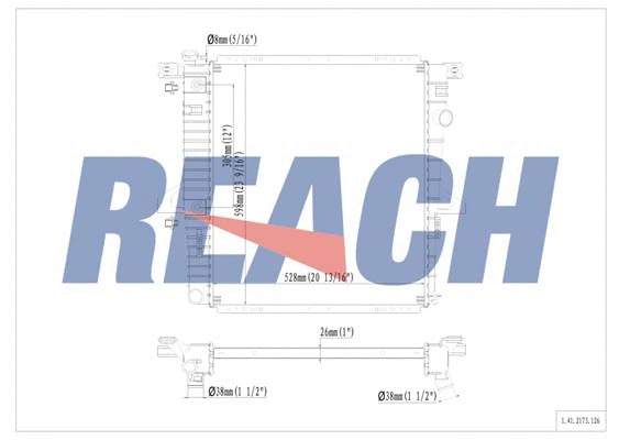 1.41.2173.126 REACH Радиатор, охлаждение двигателя (фото 1)