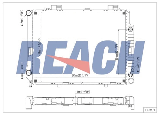 1.41.2189.142 REACH Радиатор, охлаждение двигателя (фото 1)