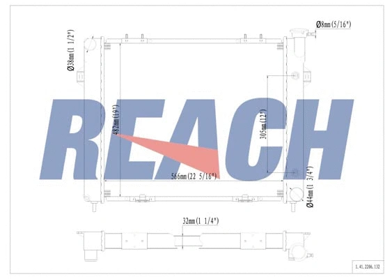 1.41.2206.132 REACH Радиатор, охлаждение двигателя (фото 1)