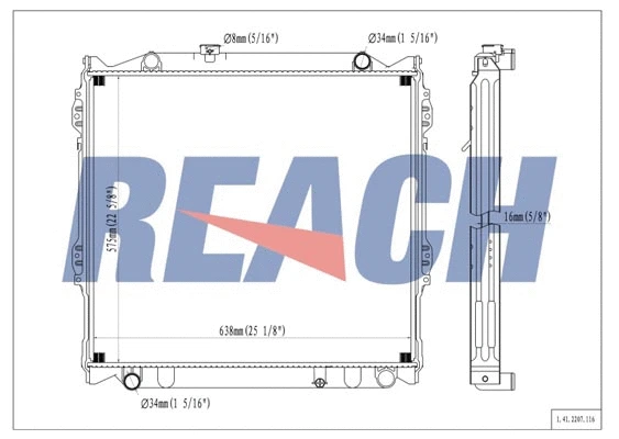1.41.2207.116 REACH Радиатор, охлаждение двигателя (фото 1)