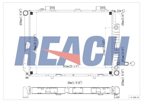 1.41.2290.142 REACH Радиатор, охлаждение двигателя (фото 1)