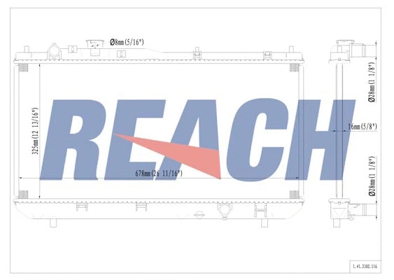 1.41.2302.116 REACH Радиатор, охлаждение двигателя (фото 1)