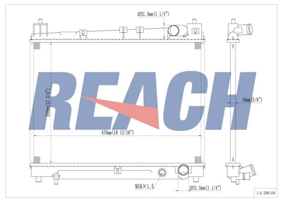 1.41.2304.016 REACH Радиатор, охлаждение двигателя (фото 1)