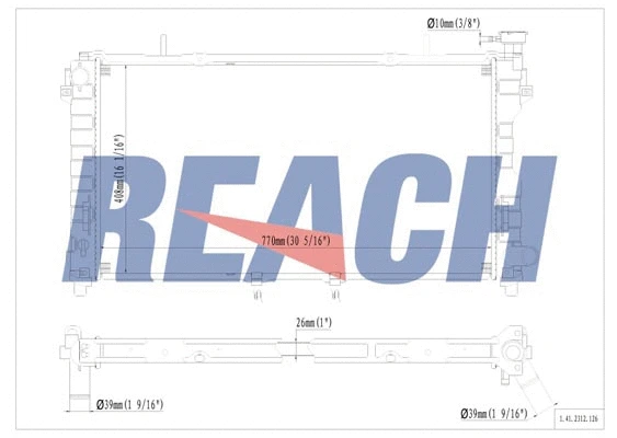 1.41.2312.126 REACH Радиатор, охлаждение двигателя (фото 1)