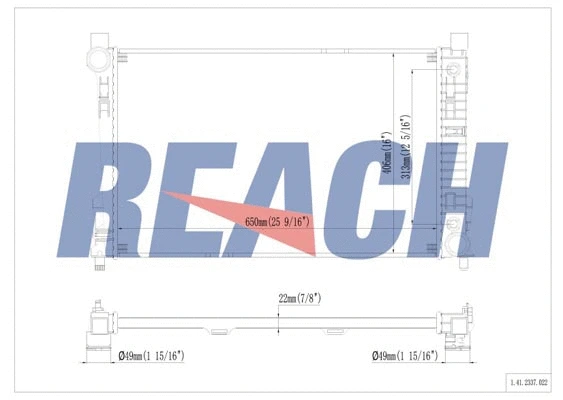 1.41.2337.022 REACH Радиатор, охлаждение двигателя (фото 1)