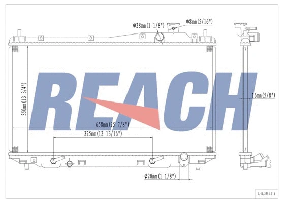 1.41.2354.116 REACH Радиатор, охлаждение двигателя (фото 1)