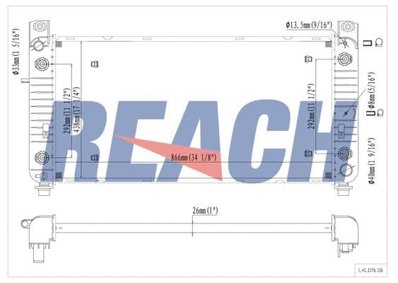 1.41.2370.126 REACH Радиатор, охлаждение двигателя (фото 1)