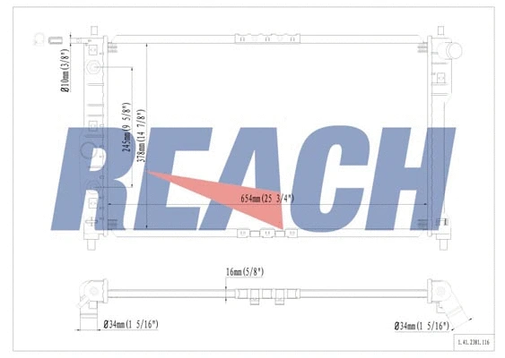 1.41.2381.116 REACH Радиатор, охлаждение двигателя (фото 1)