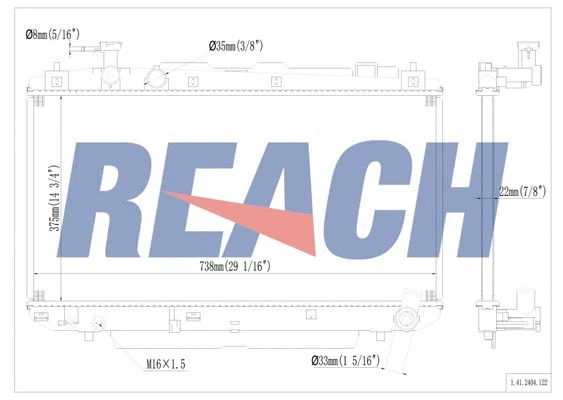 1.41.2404.122 REACH Радиатор, охлаждение двигателя (фото 1)