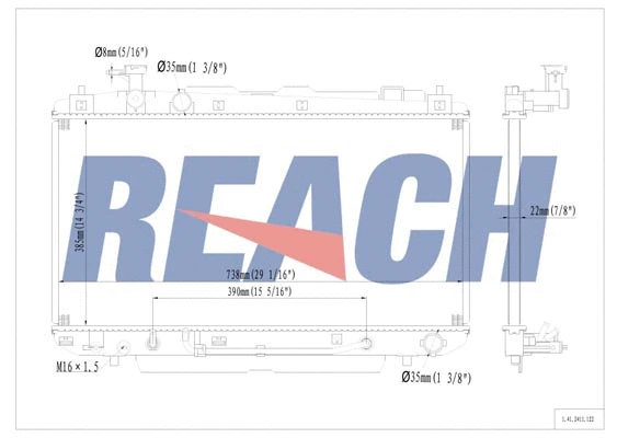 1.41.2411.122 REACH Радиатор, охлаждение двигателя (фото 1)