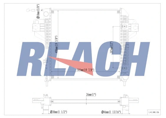 1.41.2481.126 REACH Радиатор, охлаждение двигателя (фото 1)
