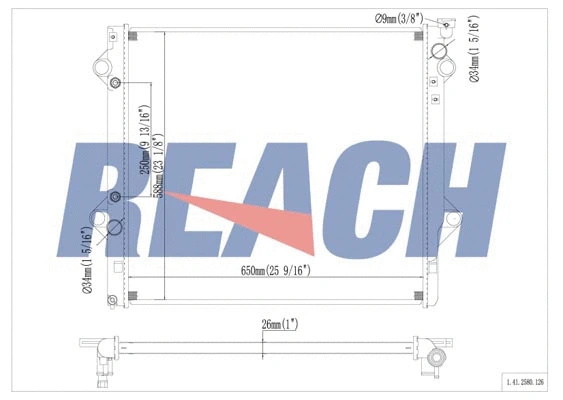 1.41.2580.126 REACH Радиатор, охлаждение двигателя (фото 1)
