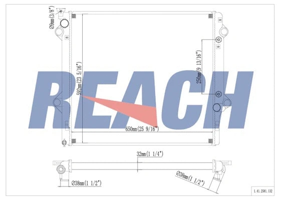 1.41.2581.132 REACH Радиатор, охлаждение двигателя (фото 1)