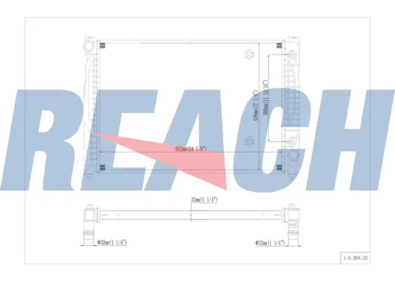 1.41.2616.132 REACH Радиатор, охлаждение двигателя (фото 1)