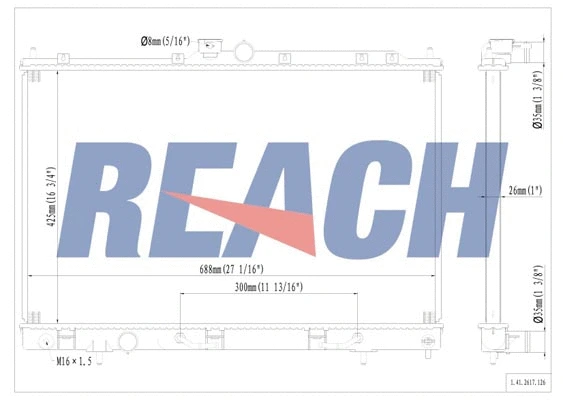 1.41.2617.126 REACH Радиатор, охлаждение двигателя (фото 1)