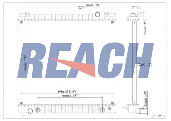1.41.2691.132 REACH Радиатор, охлаждение двигателя (фото 1)