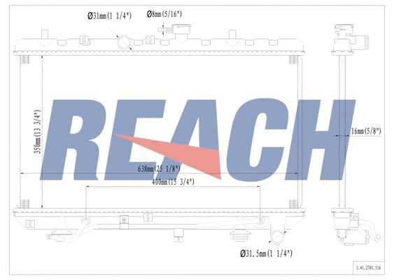 1.41.2701.116 REACH Радиатор, охлаждение двигателя (фото 1)