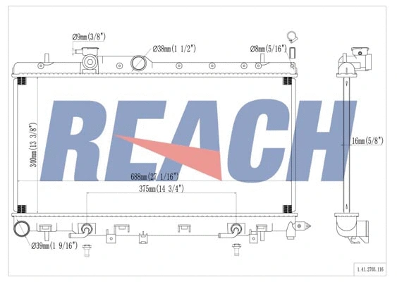 1.41.2703.116 REACH Радиатор, охлаждение двигателя (фото 1)