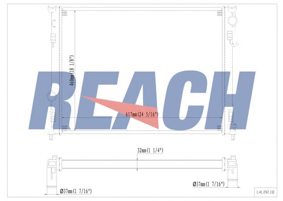 1.41.2767.132 REACH Радиатор, охлаждение двигателя (фото 1)