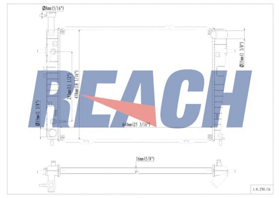 1.41.2785.116 REACH Радиатор, охлаждение двигателя (фото 1)
