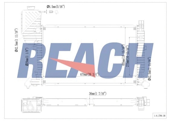 1.41.2796.136 REACH Радиатор, охлаждение двигателя (фото 1)