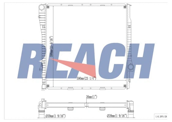 1.41.2874.126 REACH Радиатор, охлаждение двигателя (фото 1)