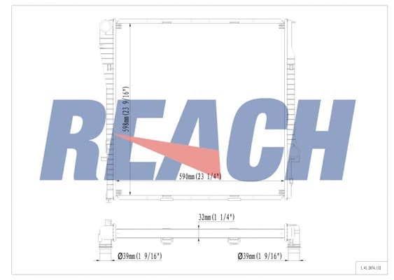 1.41.2874.132 REACH Радиатор, охлаждение двигателя (фото 1)